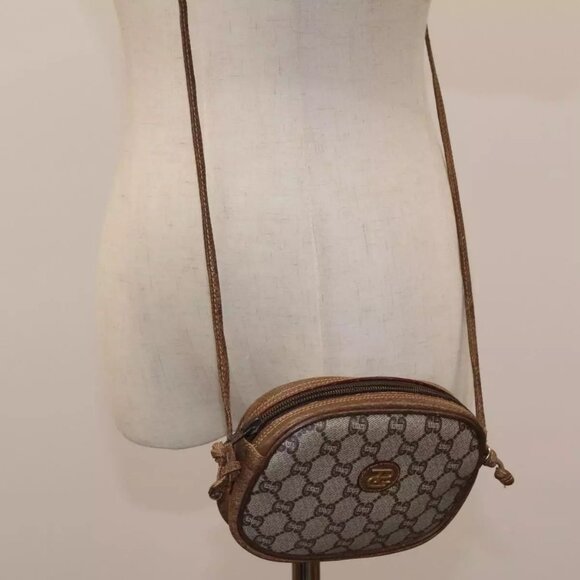 GUCCI GG Plus Supreme Shoulder Bag PVC Leather Beige Auth - Picture 1 of 16
